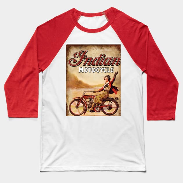 indian motocycle Baseball T-Shirt by blackwish